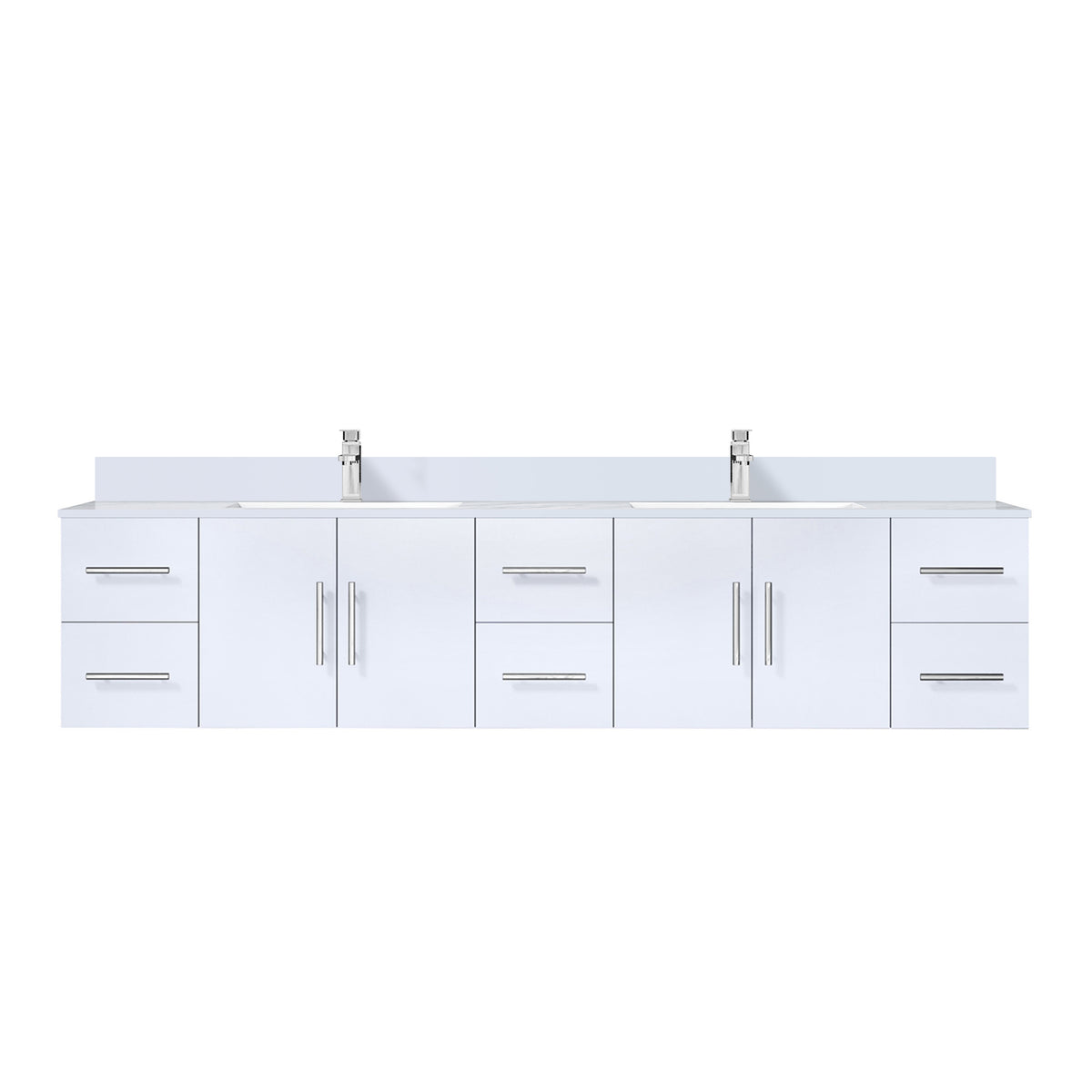 Lexora Geneva 84 in. Glossy White Double Sink Bath Vanity