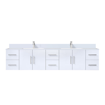 Lexora Geneva 84 in. Glossy White Double Sink Bath Vanity