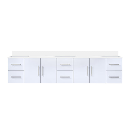 Lexora Geneva 84 in. Glossy White Double Sink Bath Vanity