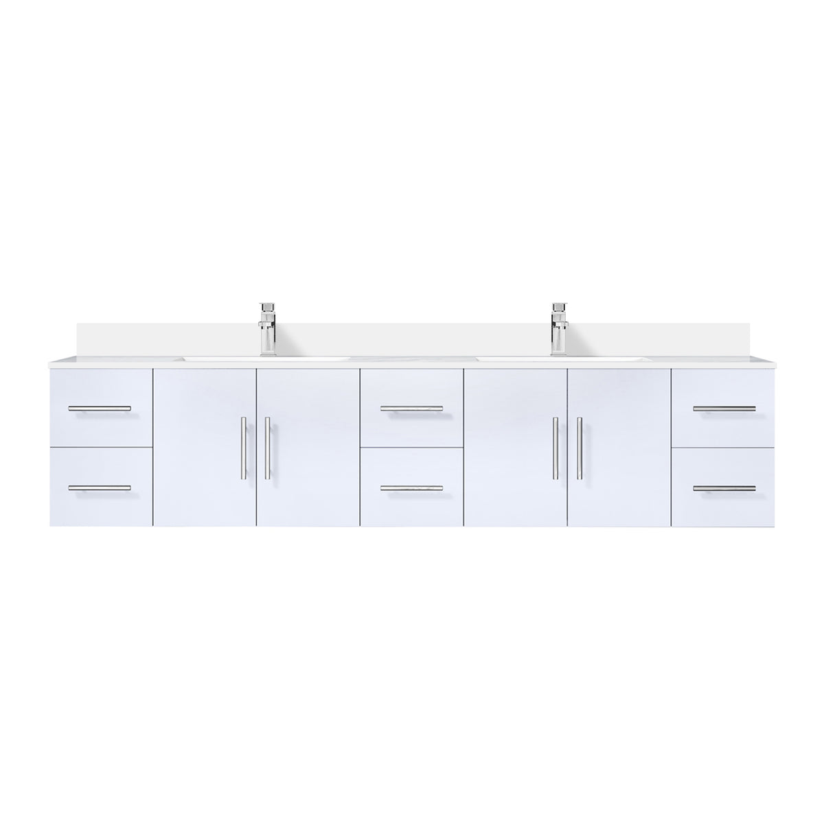 Lexora Geneva 84 in. Glossy White Double Sink Bath Vanity