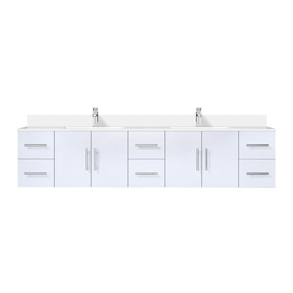 Lexora Geneva 84 in. Glossy White Double Sink Bath Vanity