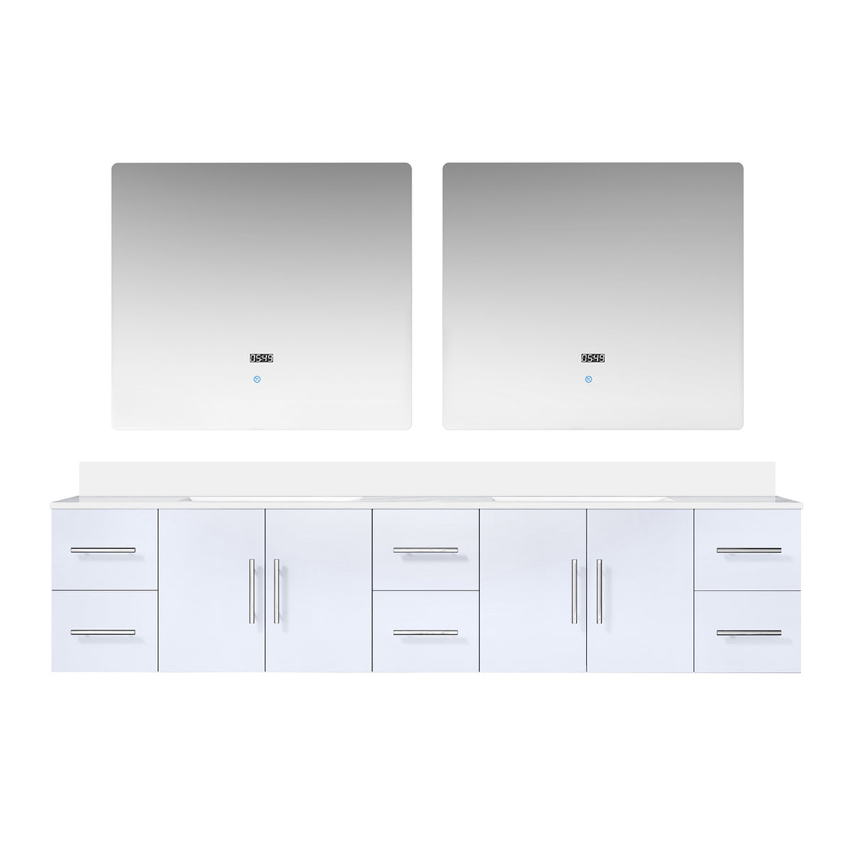 Lexora Geneva 84 in. Glossy White Double Sink Bath Vanity