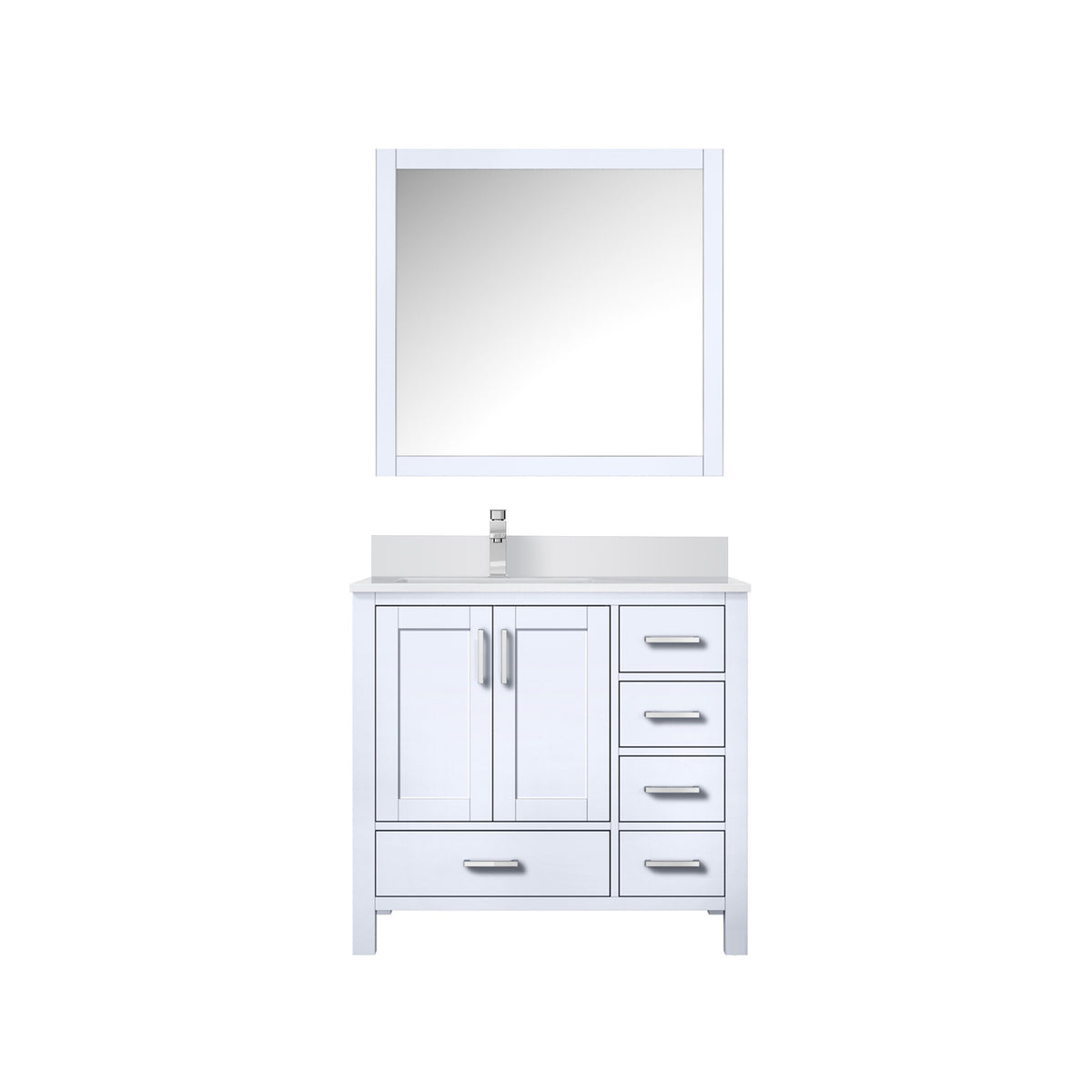 Lexora Jacques 36 in. White Single Sink Bath Vanity