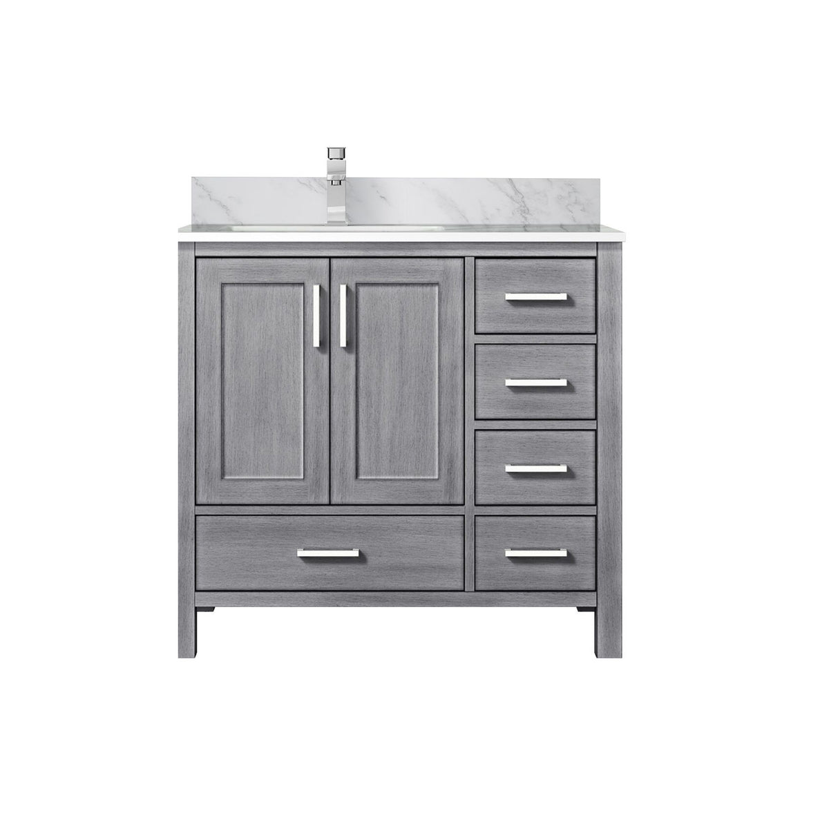 Lexora Jacques 36 in. Distressed Grey Single Sink Bath Vanity