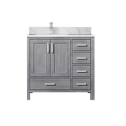 Lexora Jacques 36 in. Distressed Grey Single Sink Bath Vanity