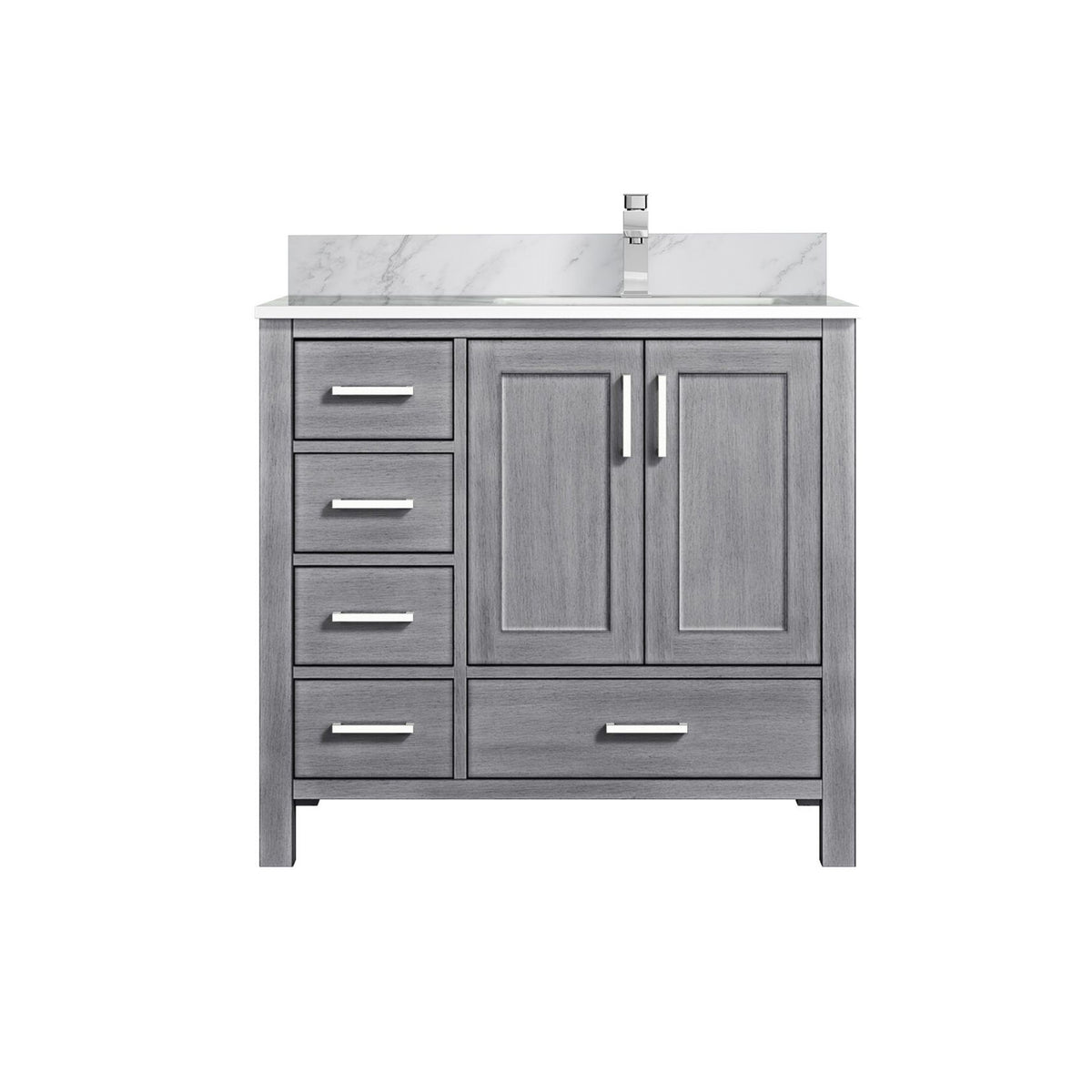 Lexora Jacques 36 in. Distressed Grey Single Sink Bath Vanity