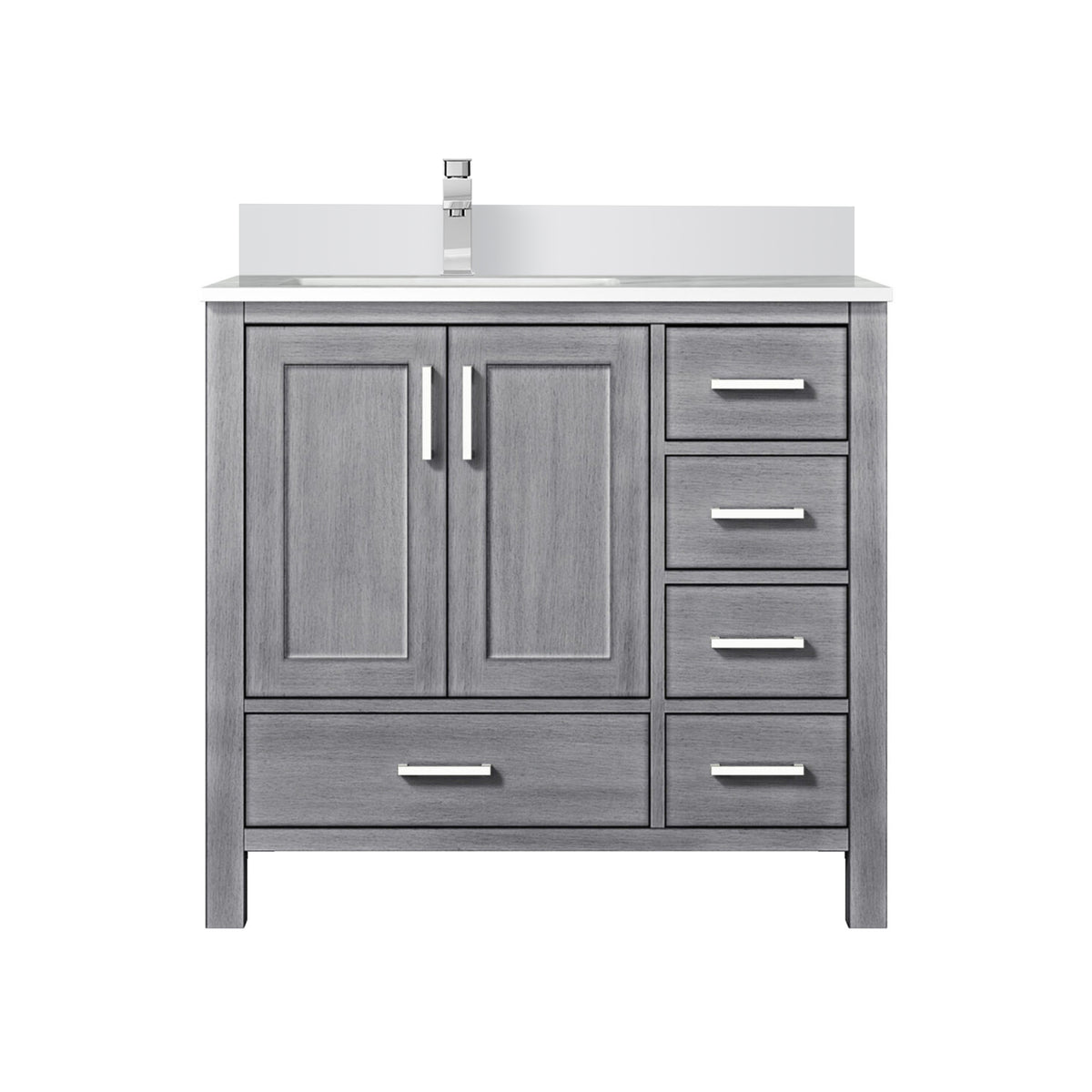Lexora Jacques 36 in. Distressed Grey Single Sink Bath Vanity