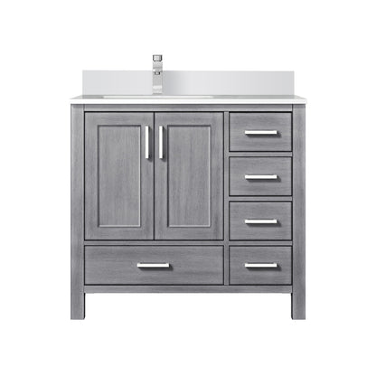 Lexora Jacques 36 in. Distressed Grey Single Sink Bath Vanity