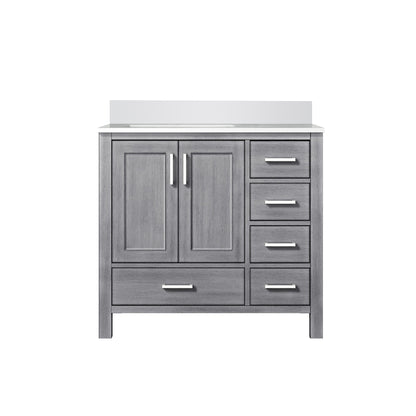 Lexora Jacques 36 in. Distressed Grey Single Sink Bath Vanity