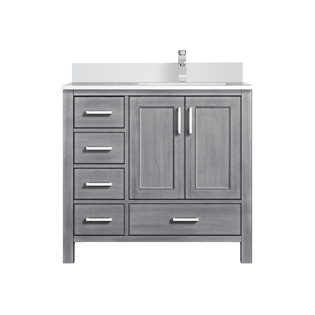 Lexora Jacques 36 in. Distressed Grey Single Sink Bath Vanity