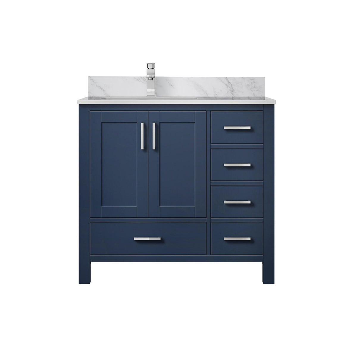 Lexora Jacques 36 in. Navy Blue Single Sink Bath Vanity