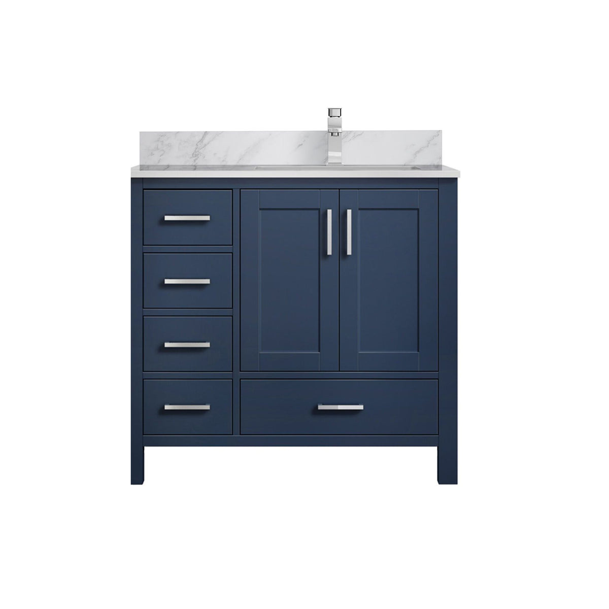 Lexora Jacques 36 in. Navy Blue Single Sink Bath Vanity