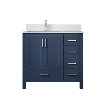 Lexora Jacques 36 in. Navy Blue Single Sink Bath Vanity