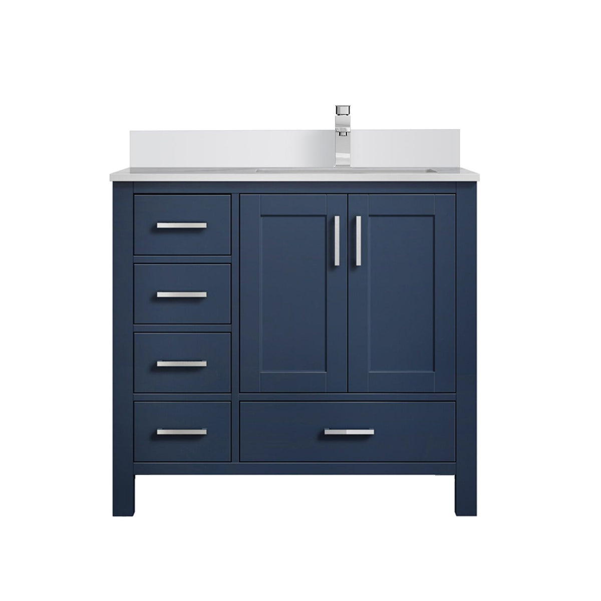 Lexora Jacques 36 in. Navy Blue Single Sink Bath Vanity