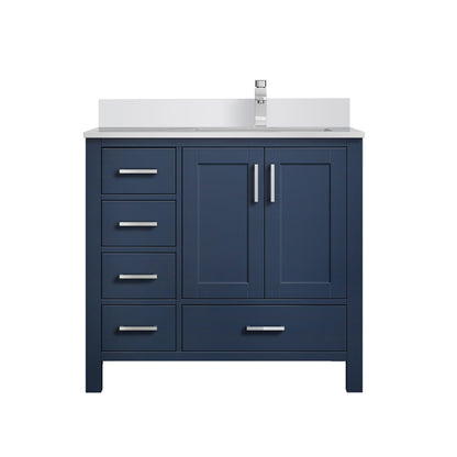 Lexora Jacques 36 in. Navy Blue Single Sink Bath Vanity