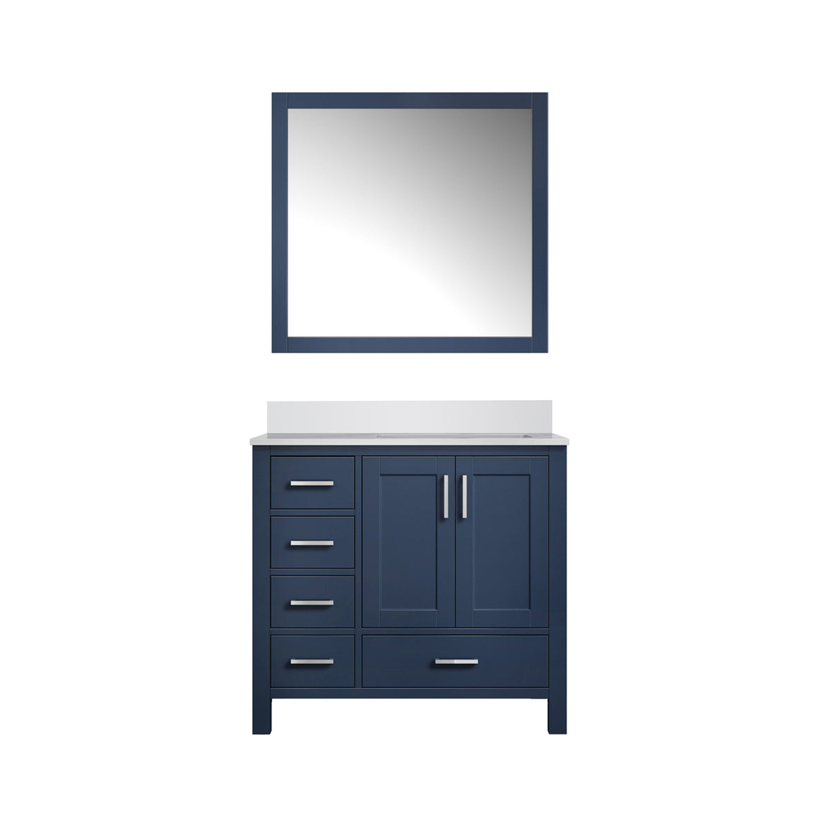 Lexora Jacques 36 in. Navy Blue Single Sink Bath Vanity
