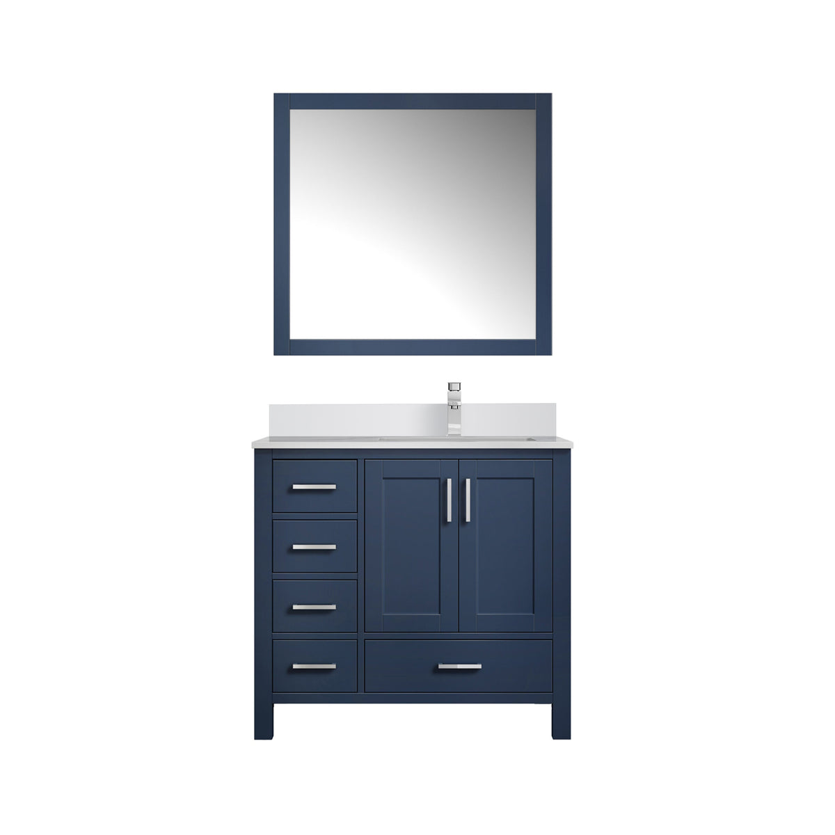 Lexora Jacques 36 in. Navy Blue Single Sink Bath Vanity