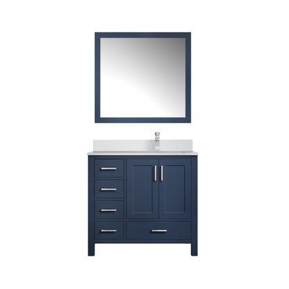 Lexora Jacques 36 in. Navy Blue Single Sink Bath Vanity