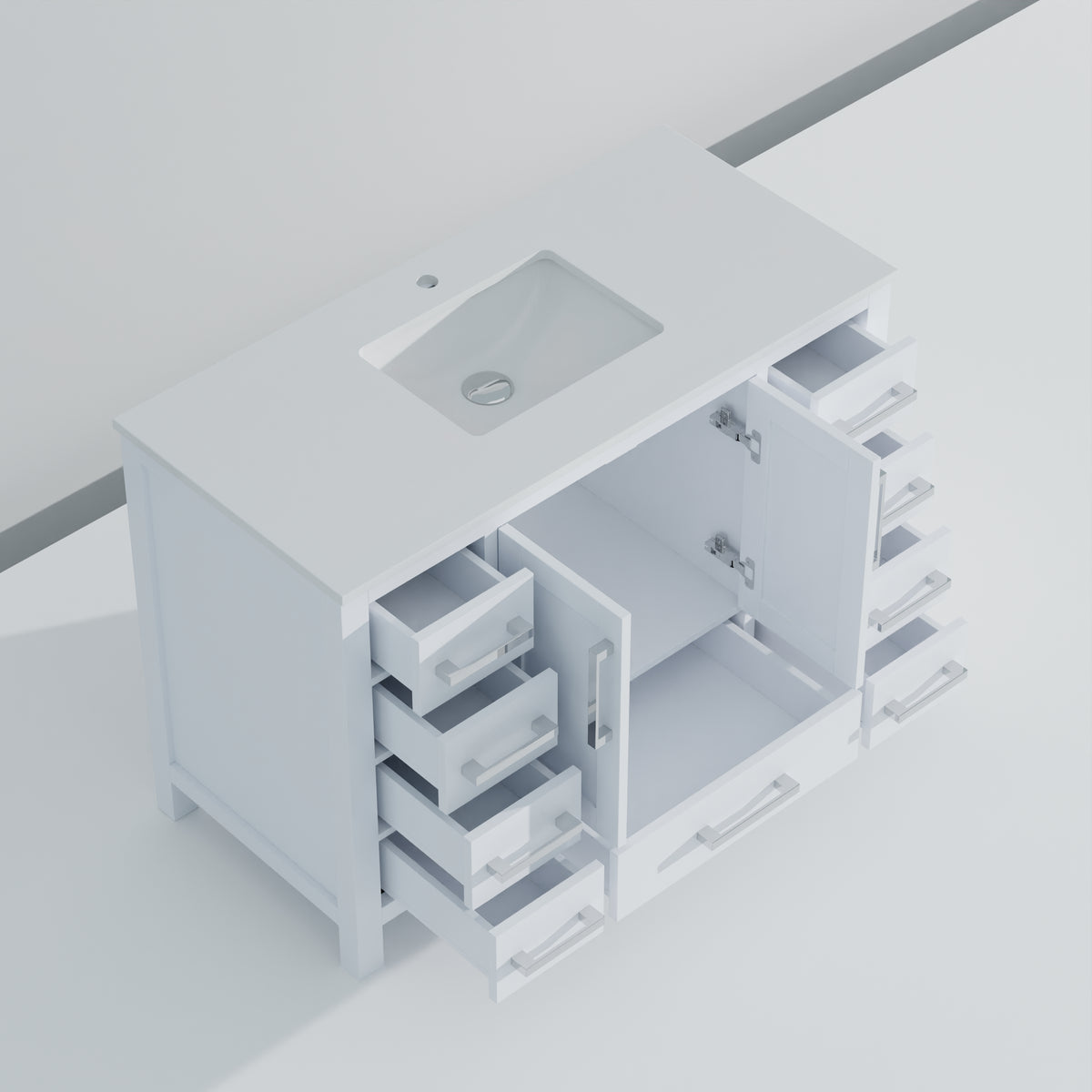 Lexora Jacques 48 in. White Single Sink Bath Vanity