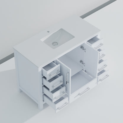 Lexora Jacques 48 in. White Single Sink Bath Vanity