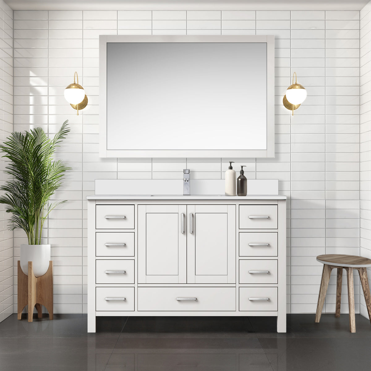 Lexora Jacques 48 in. White Single Sink Bath Vanity