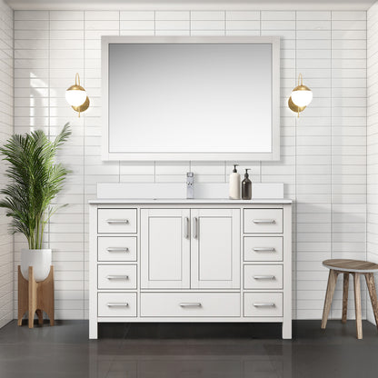 Lexora Jacques 48 in. White Single Sink Bath Vanity
