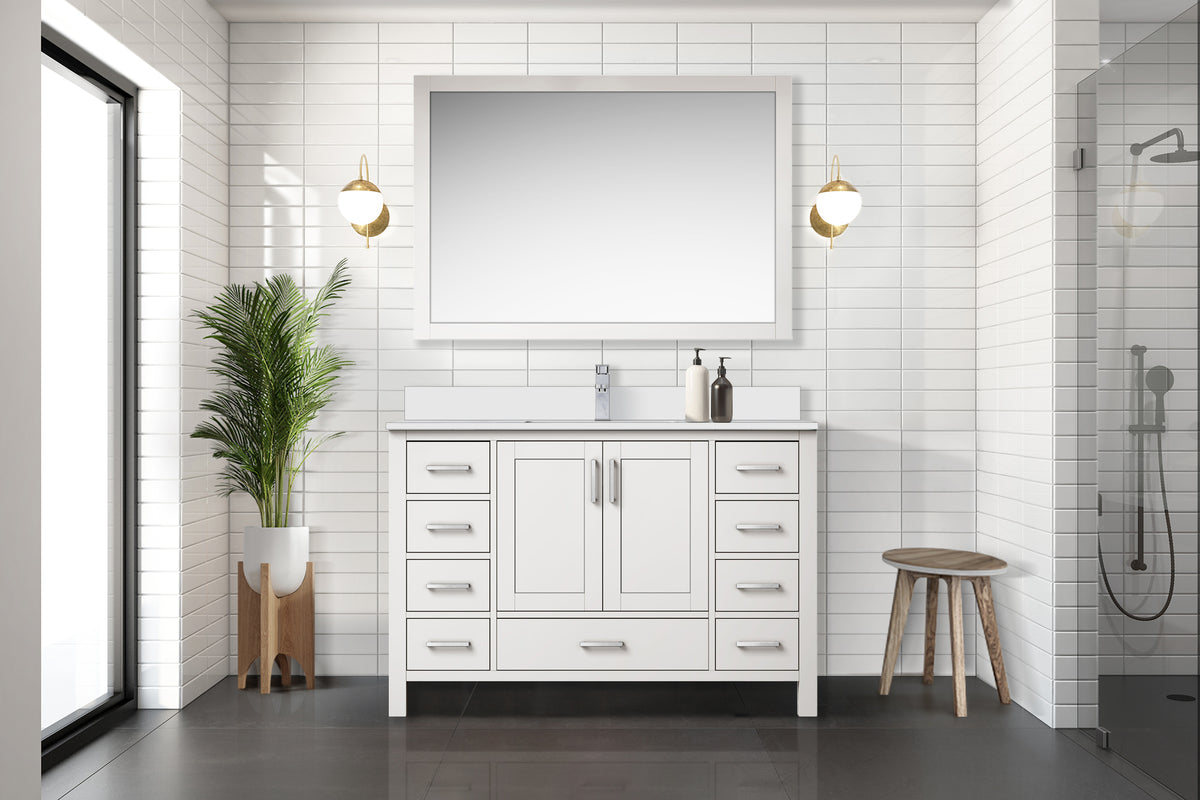 Lexora Jacques 48 in. White Single Sink Bath Vanity