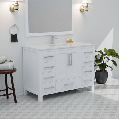 Lexora Jacques 48 in. White Single Sink Bath Vanity