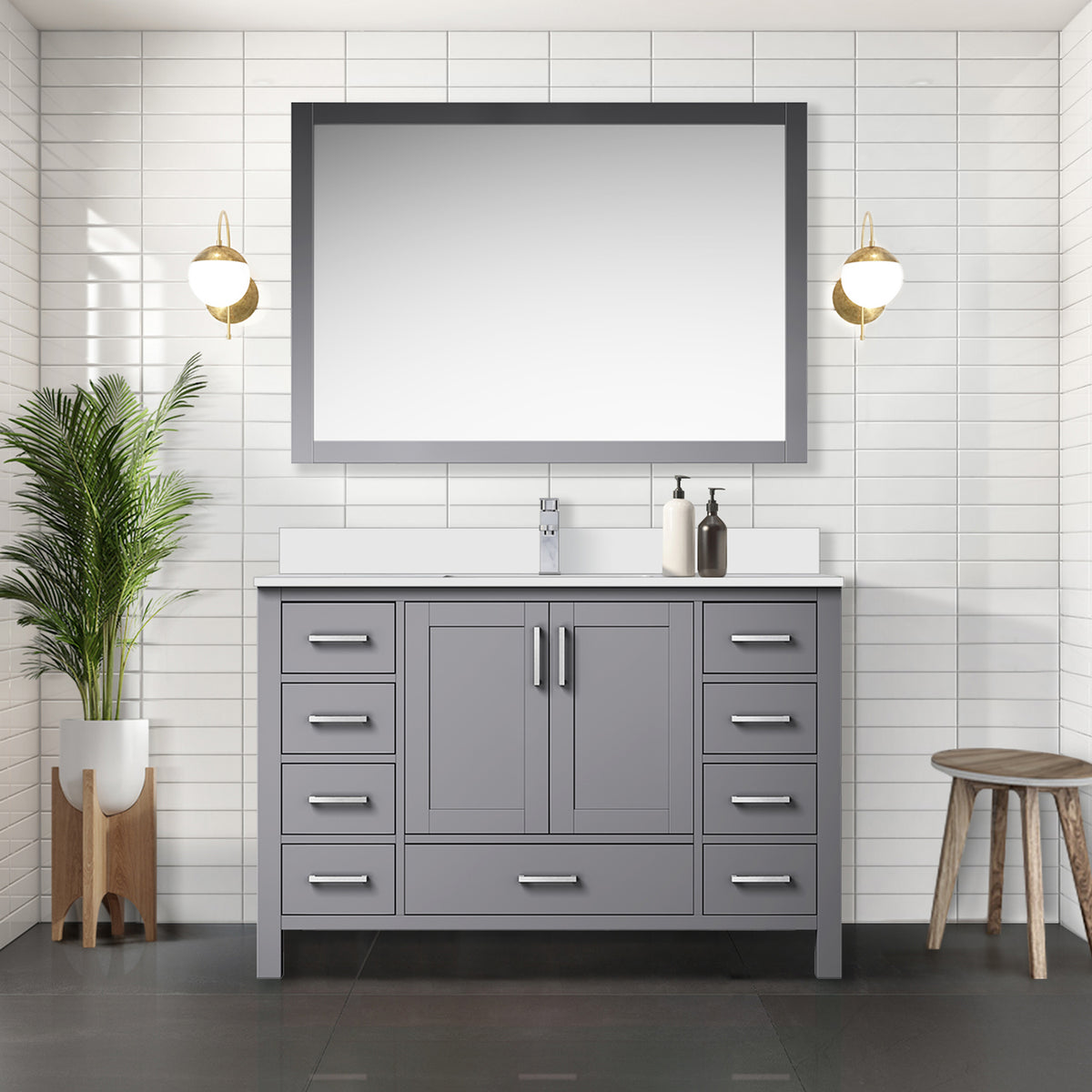 Lexora Jacques 48 in. Dark Grey Single Sink Bath Vanity