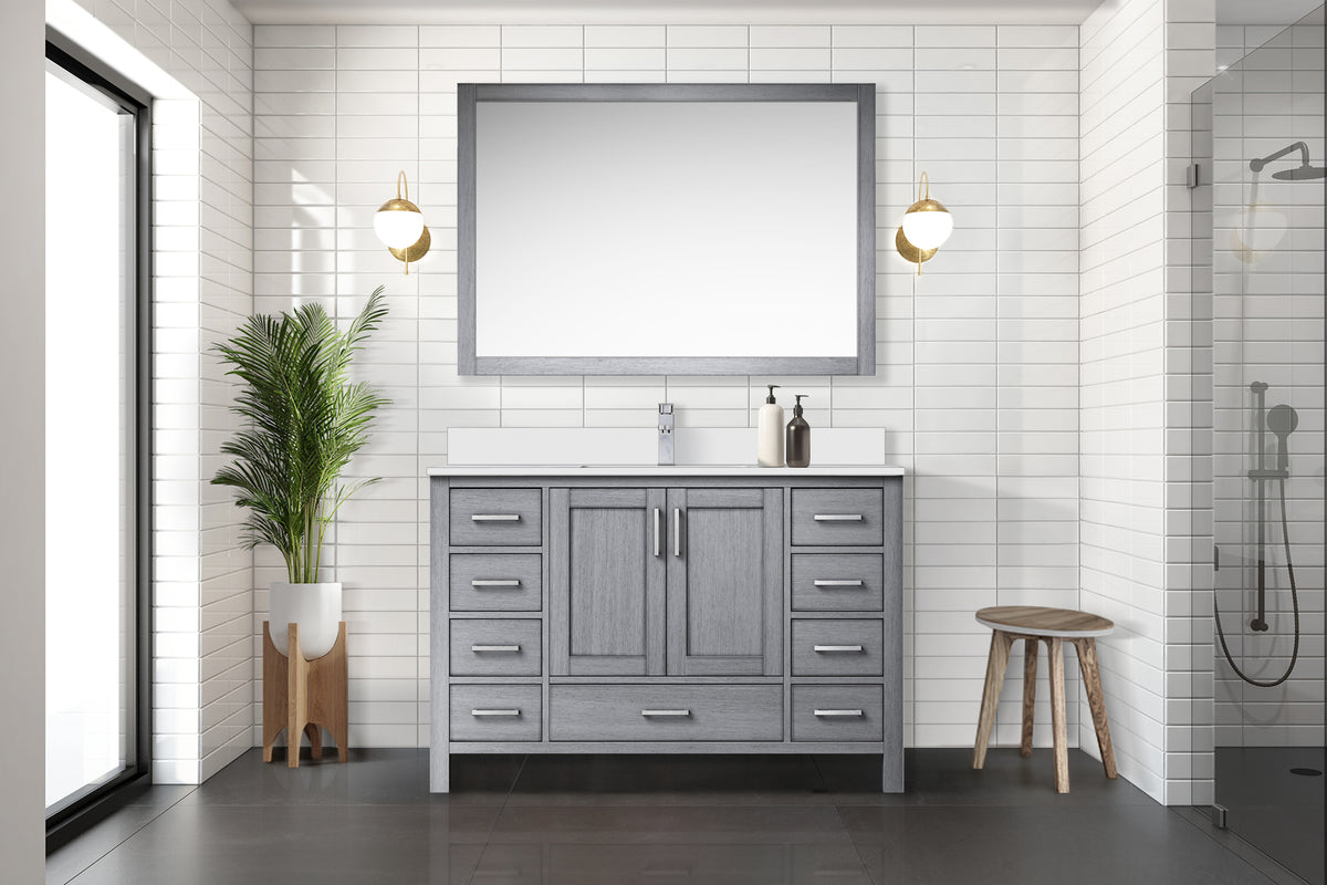 Lexora Jacques 48 in. Distressed Grey Single Sink Bath Vanity