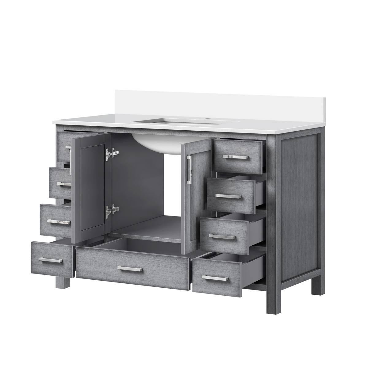 Lexora Jacques 48 in. Distressed Grey Single Sink Bath Vanity