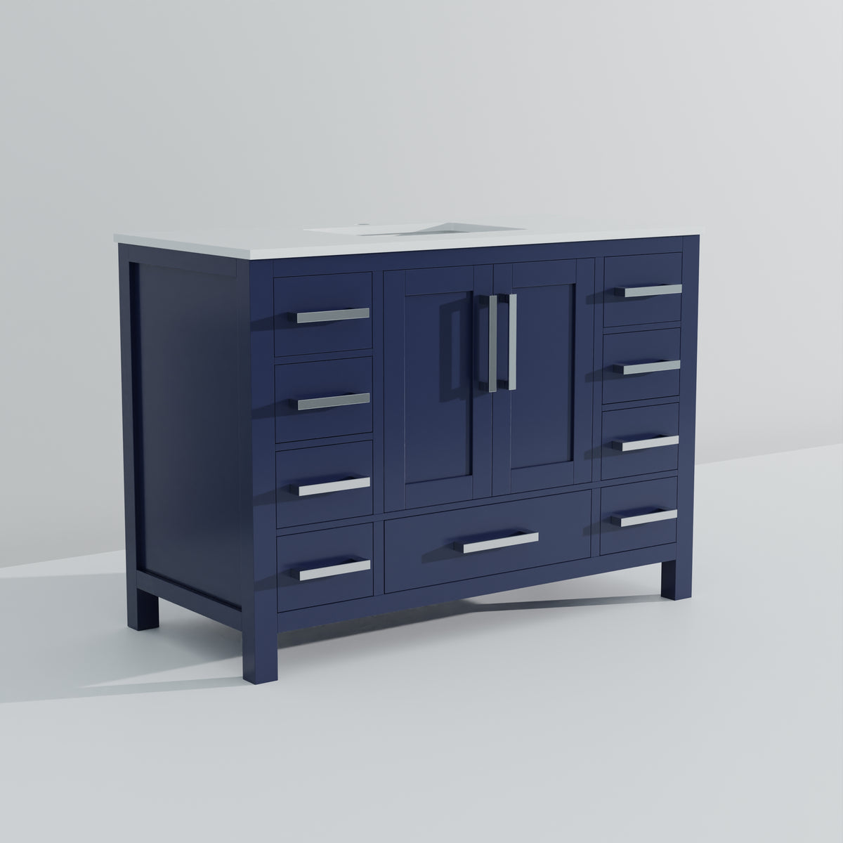 Lexora Jacques 48 in. Navy Blue Single Sink Bath Vanity