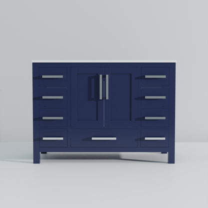 Lexora Jacques 48 in. Navy Blue Single Sink Bath Vanity