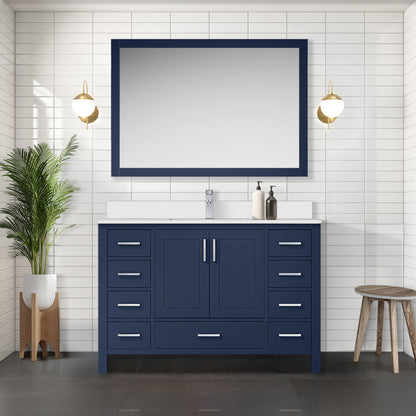 Lexora Jacques 48 in. Navy Blue Single Sink Bath Vanity
