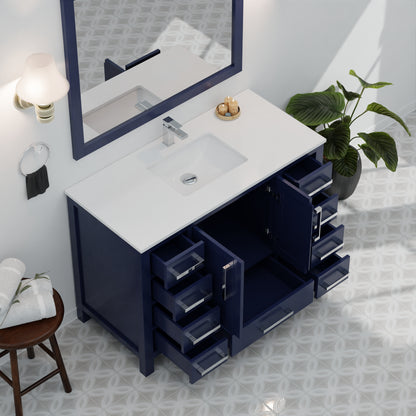 Lexora Jacques 48 in. Navy Blue Single Sink Bath Vanity