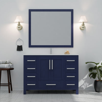Lexora Jacques 48 in. Navy Blue Single Sink Bath Vanity