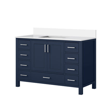 Lexora Jacques 48 in. Navy Blue Single Sink Bath Vanity