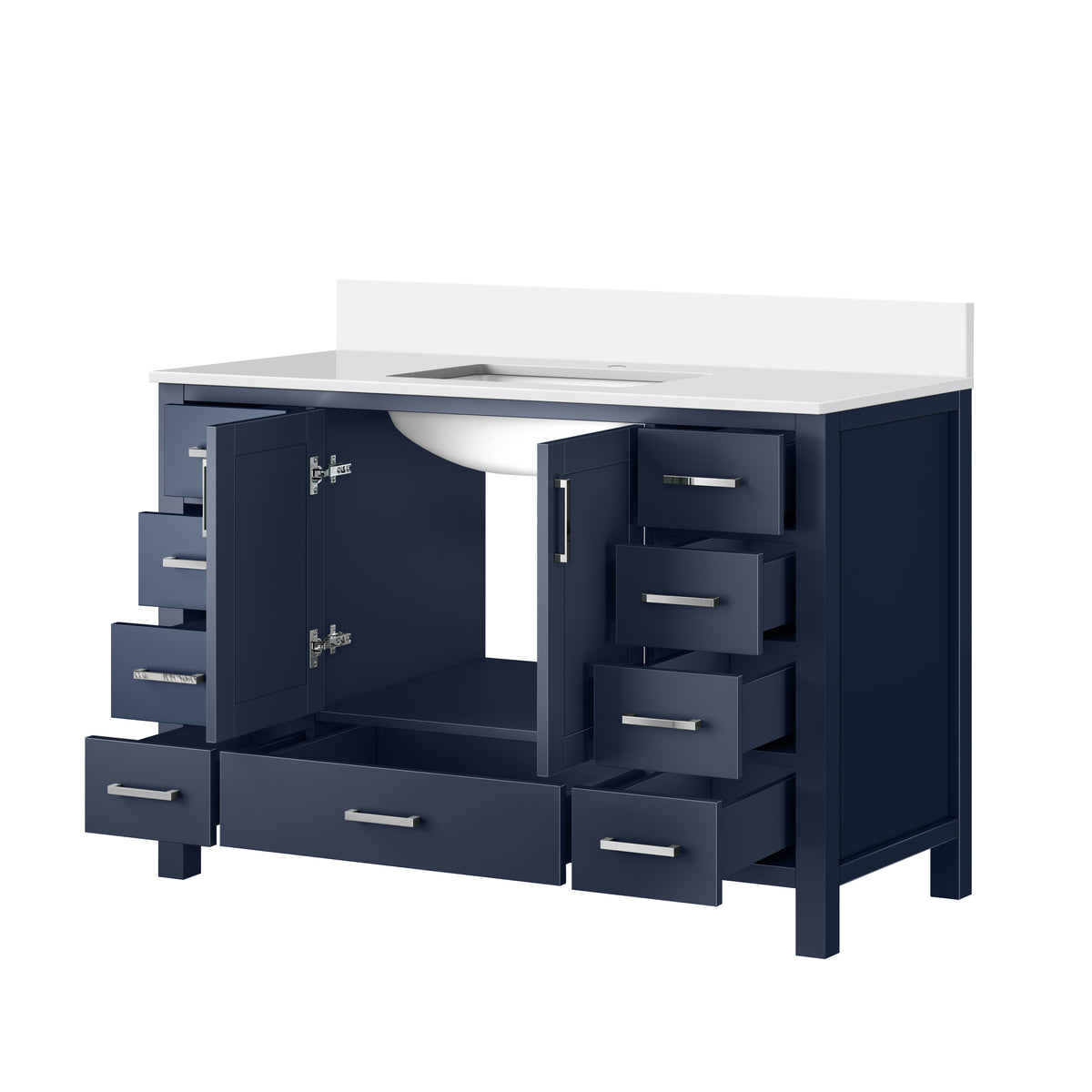 Lexora Jacques 48 in. Navy Blue Single Sink Bath Vanity