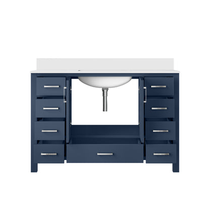 Lexora Jacques 48 in. Navy Blue Single Sink Bath Vanity