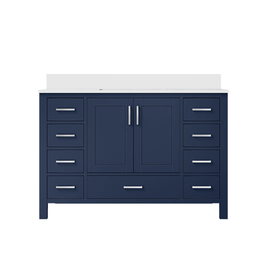 Lexora Jacques 48 in. Navy Blue Single Sink Bath Vanity