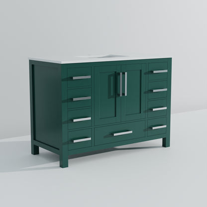Lexora Jacques 48 in. Green Single Sink Bath Vanity