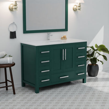 Lexora Jacques 48 in. Green Single Sink Bath Vanity