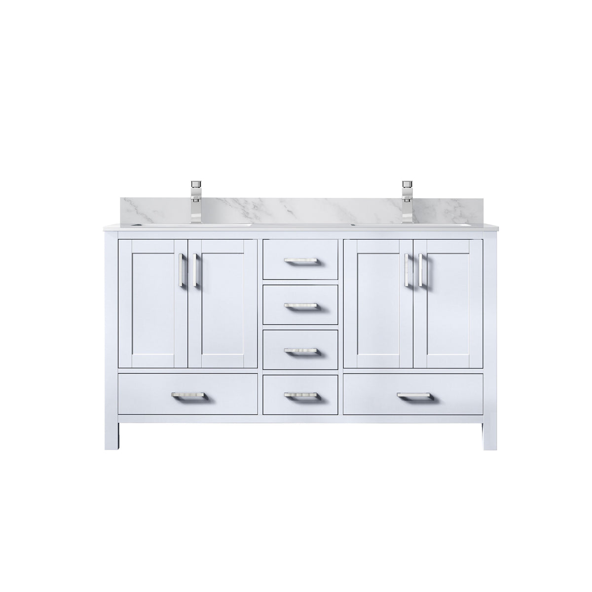 Lexora Jacques 60 in. White Double Sink Bath Vanity