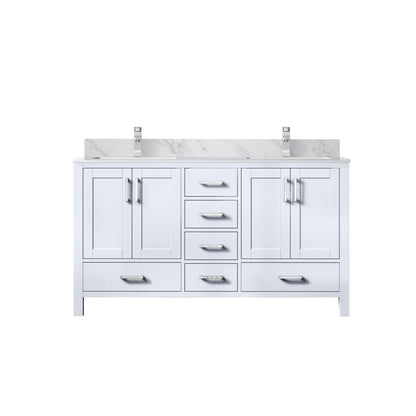 Lexora Jacques 60 in. White Double Sink Bath Vanity