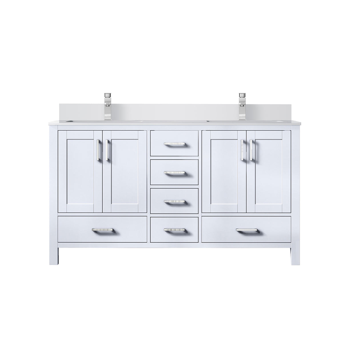 Lexora Jacques 60 in. White Double Sink Bath Vanity