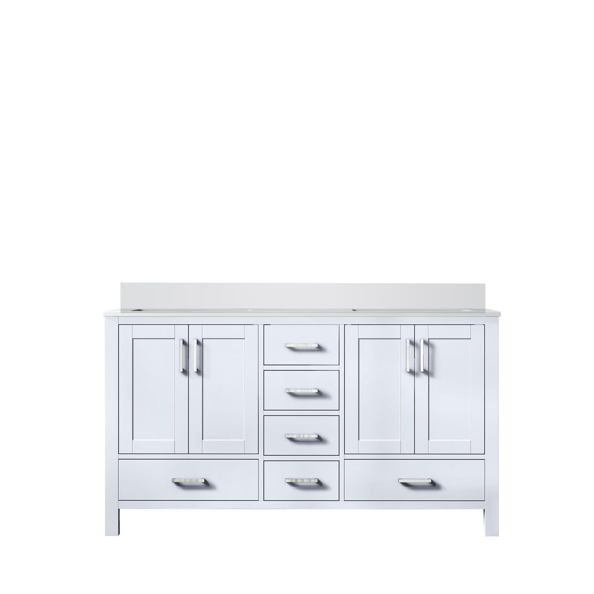 Lexora Jacques 60 in. White Double Sink Bath Vanity