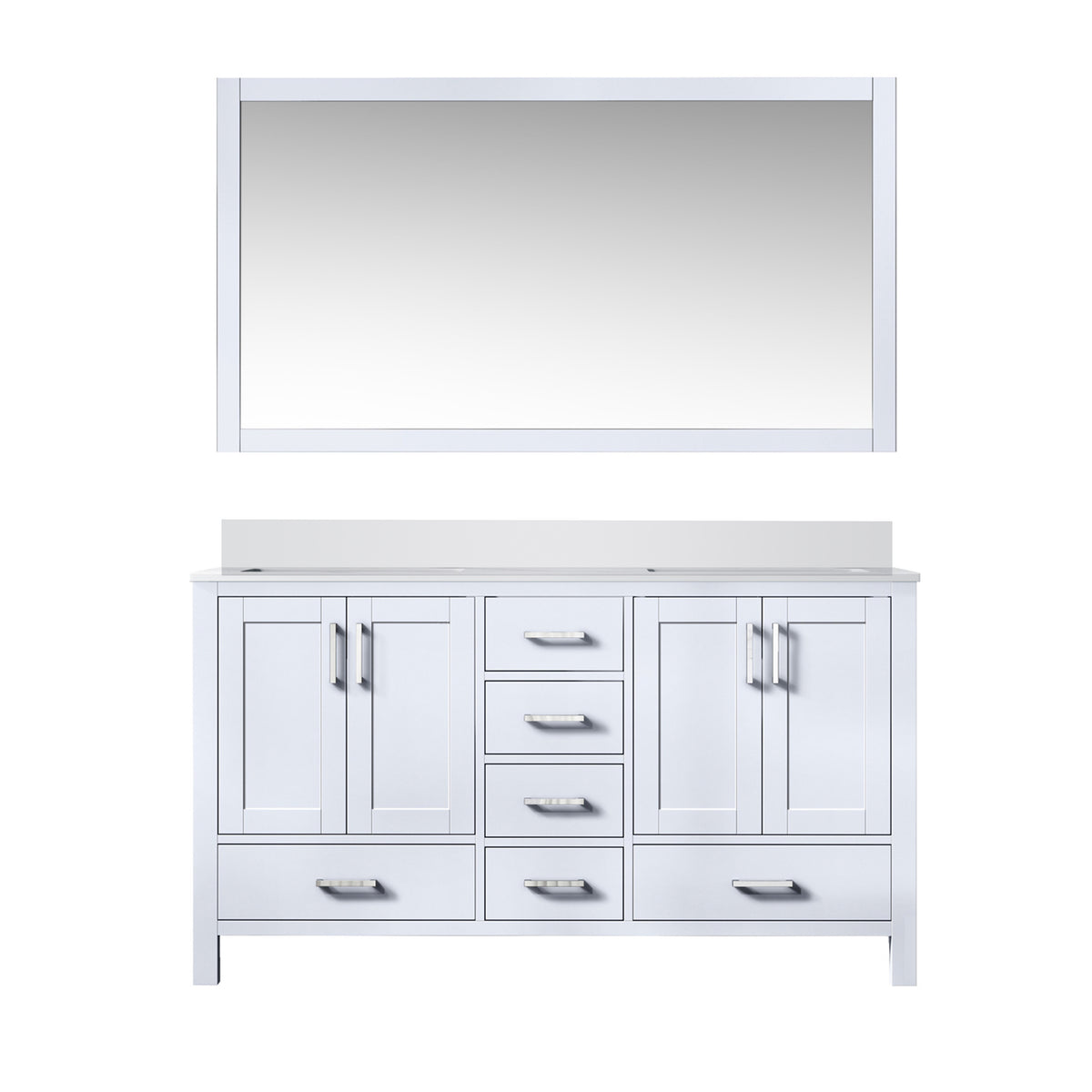 Lexora Jacques 60 in. White Double Sink Bath Vanity