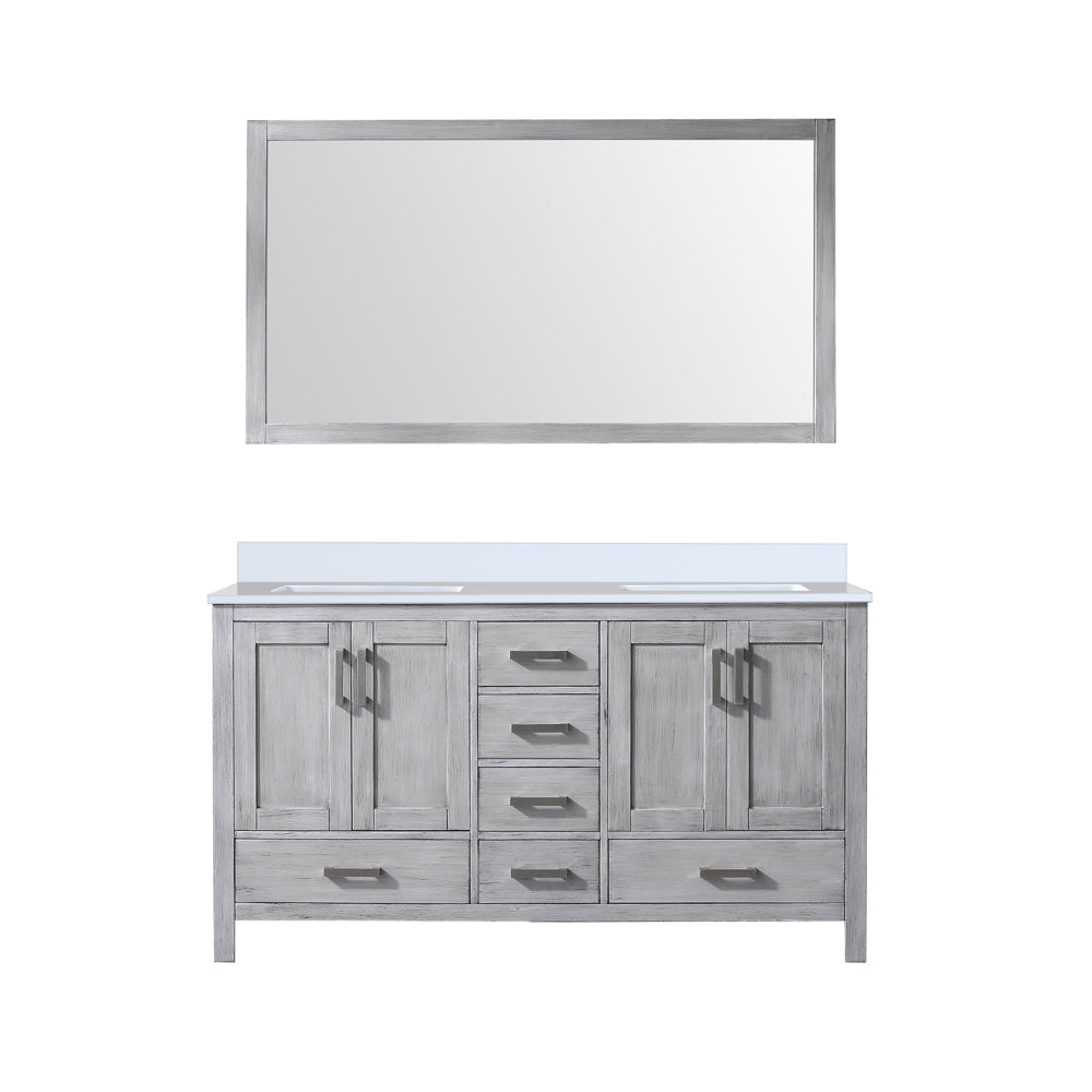 Lexora Jacques 60 in. Distressed Grey Double Sink Bath Vanity