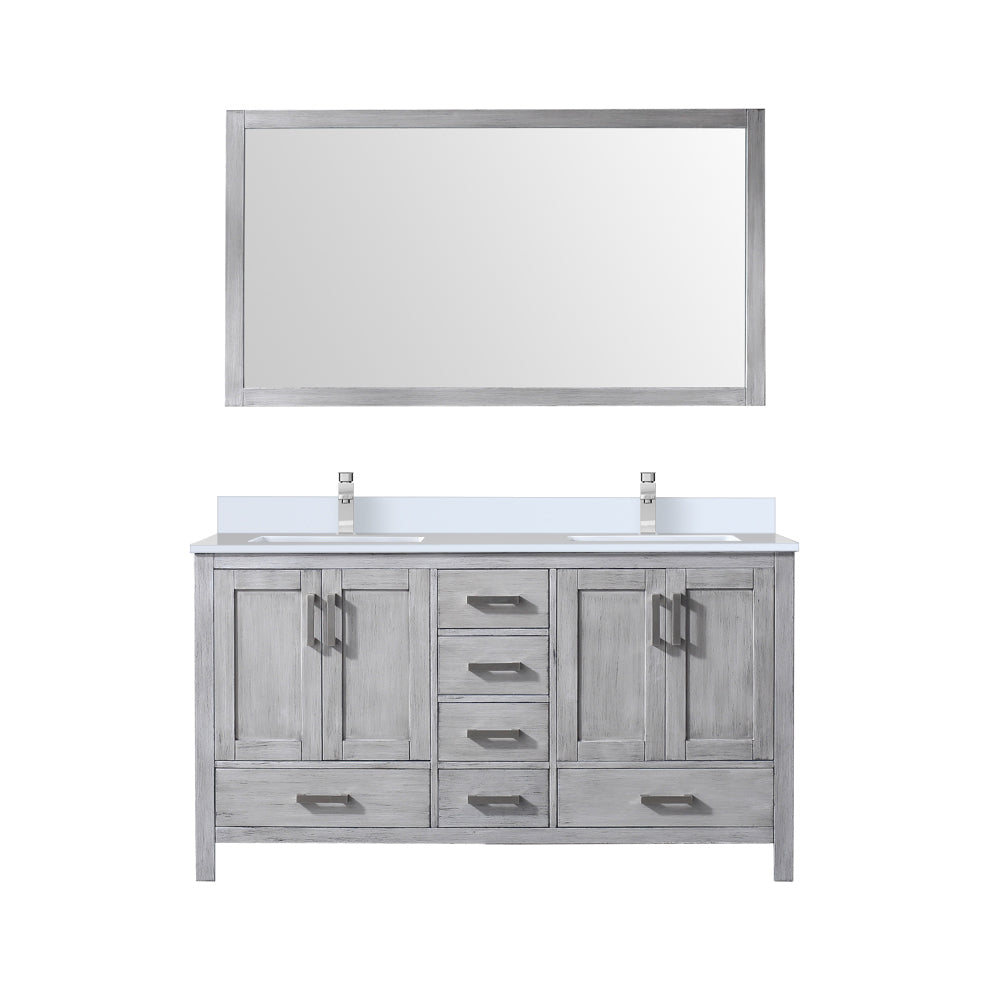 Lexora Jacques 60 in. Distressed Grey Double Sink Bath Vanity