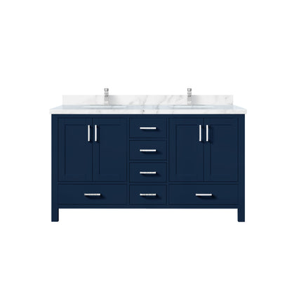 Lexora Jacques 60 in. Navy Blue Double Sink Bath Vanity
